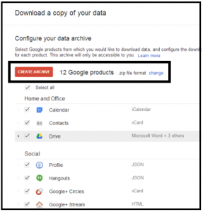 google gmail takeout