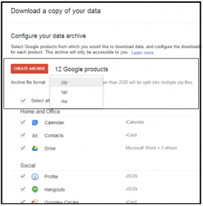 takeout data format