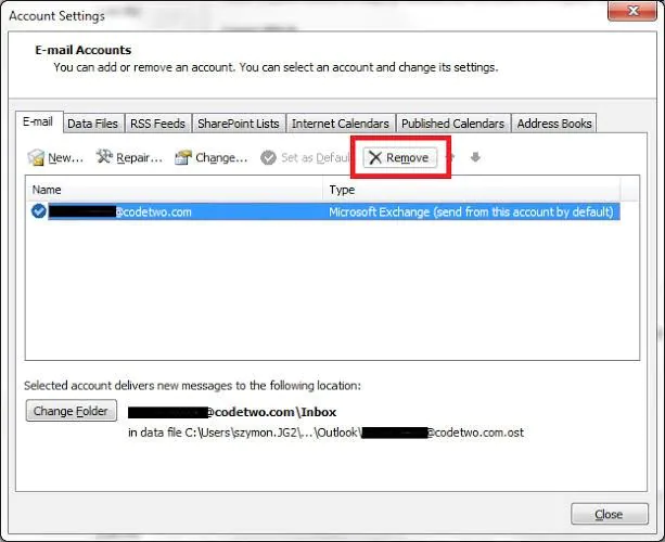 Remove-outlook-settings